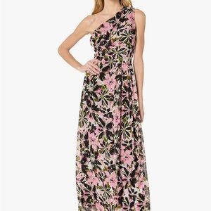 SHOSHANNA Elegant One-Shoulder Floral Dress
